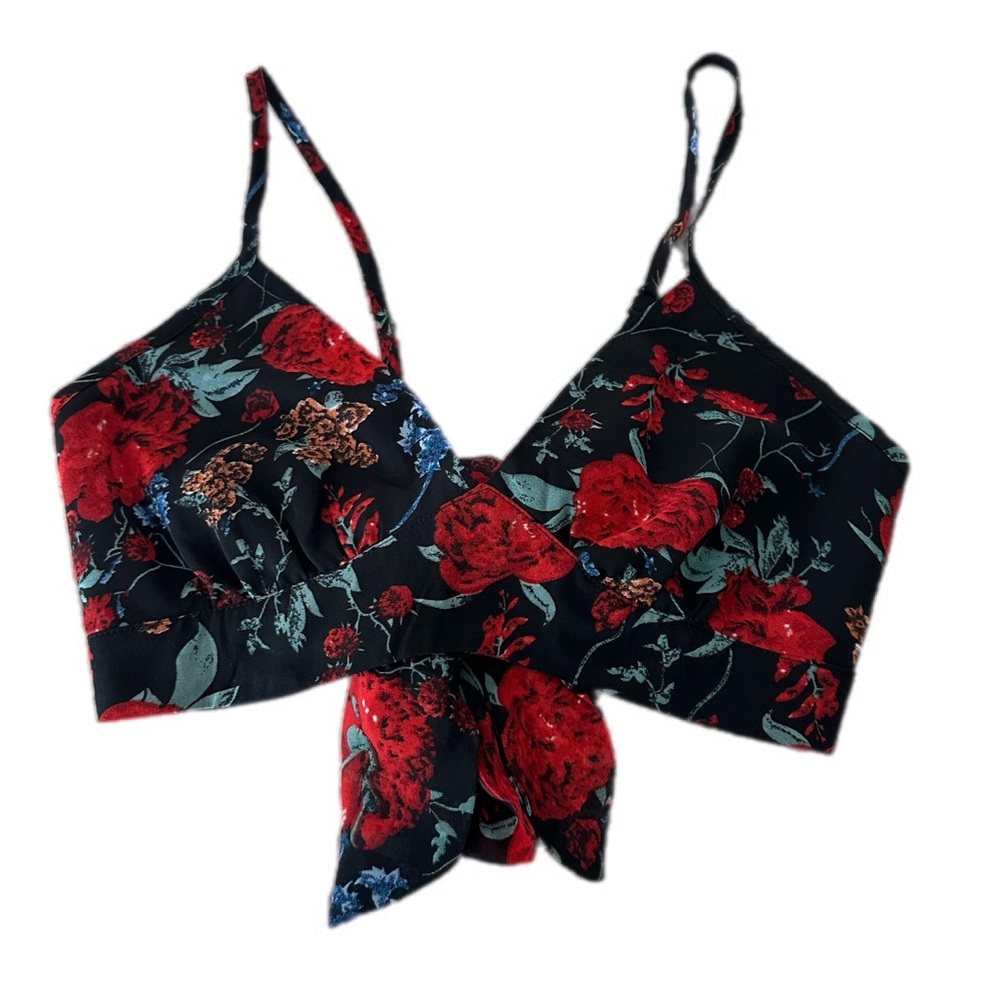 Shein black top w/flowers